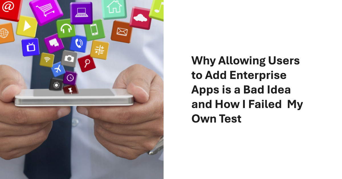 Allowing users to add enterprise apps is a bad idea.