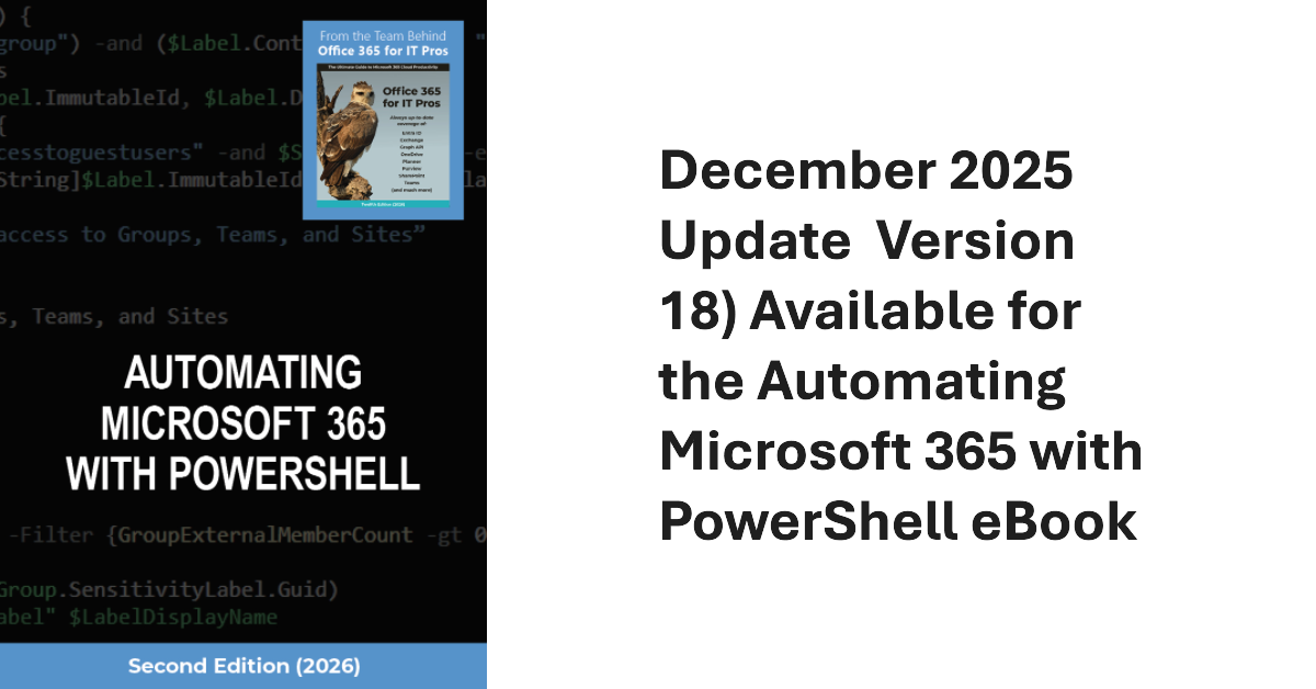 Automating Microsoft 365 with PowerShell eBook.