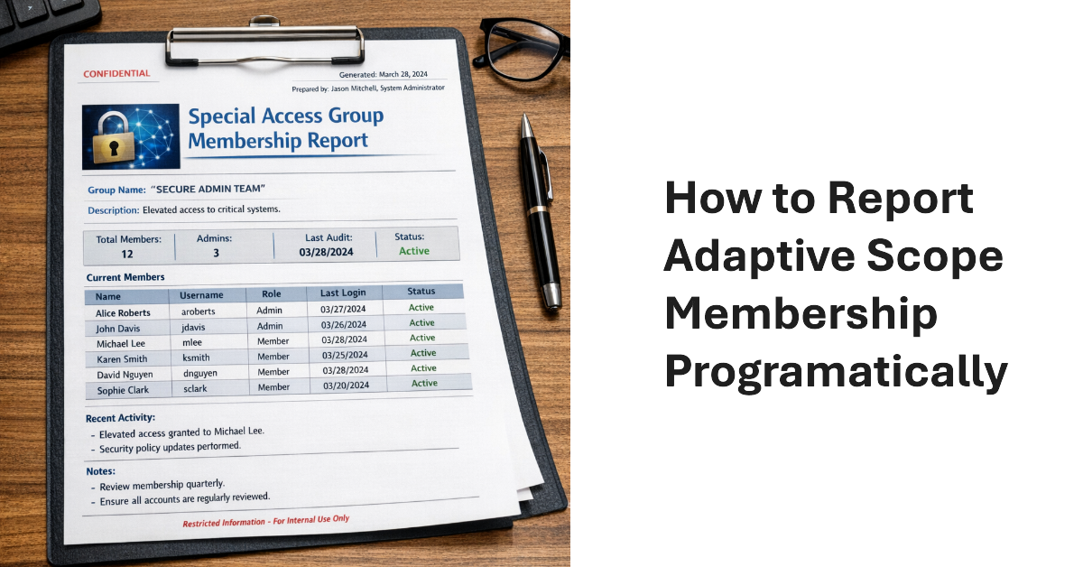 Report Adaptive Scope Membership.