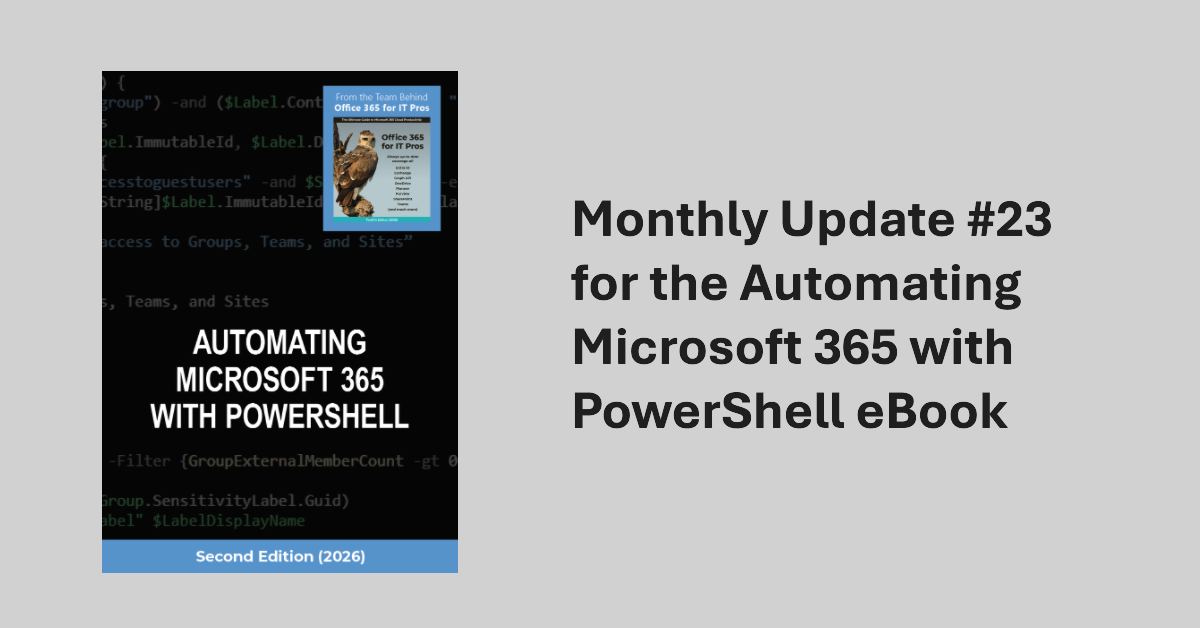 Automating Microsoft 365 with PowerShell version 23.