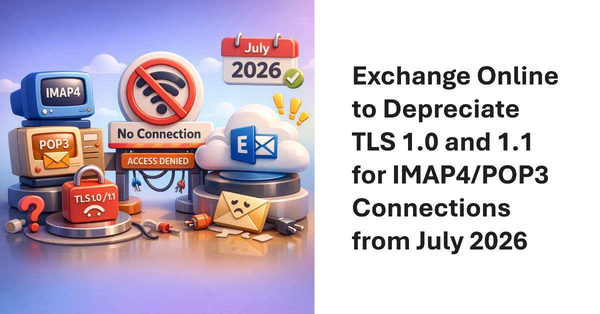 Legacy TLS deprecation by Exchange Online.