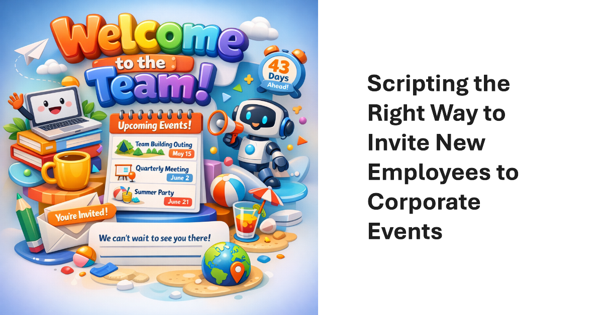 Invite new employees to corporate events.