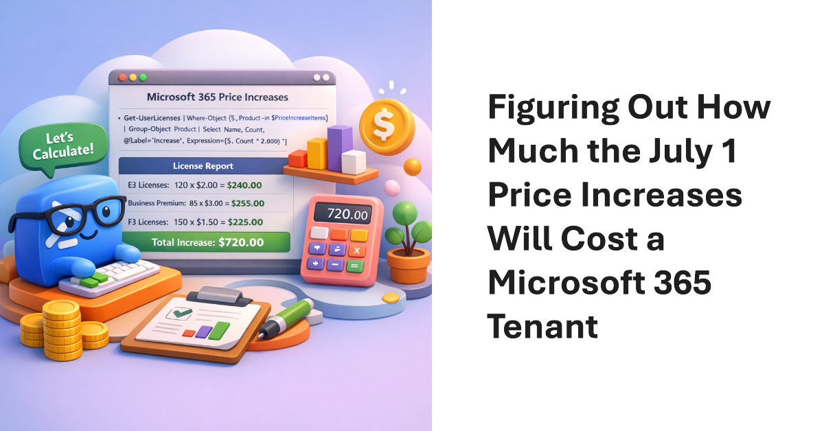 Monthly Price Increase for Microsoft 365 tenants.