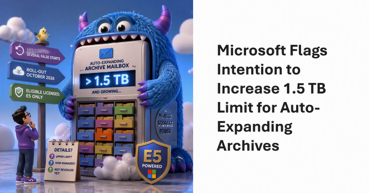 Auto-expanding archives incrrease 1.5 TB limit.