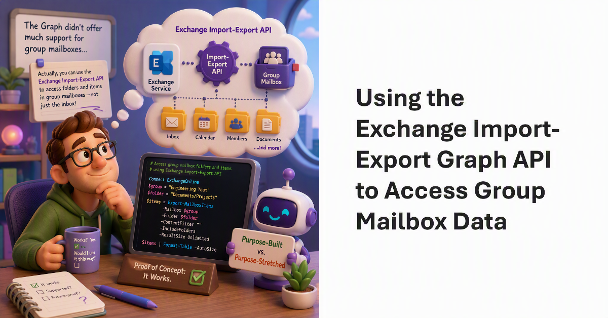 Group mailboxes with Import Export Graph API.