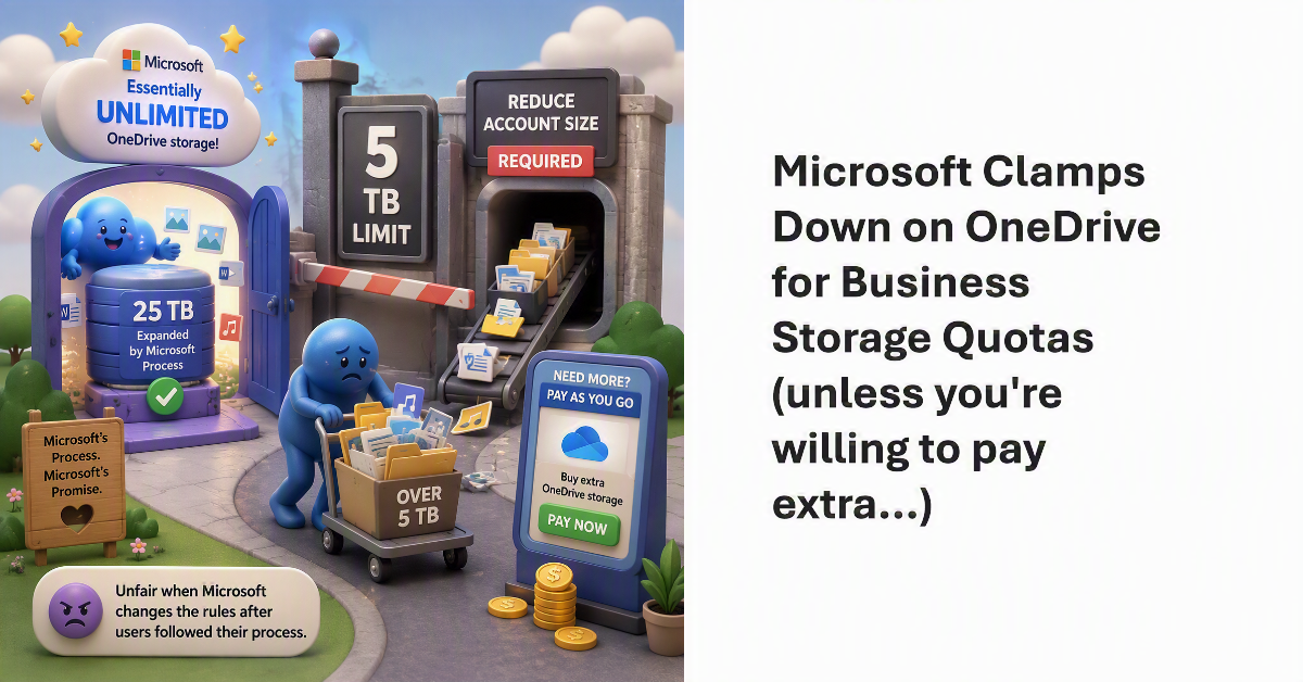 Microsoft clamps down on OneDrive storage quotas.