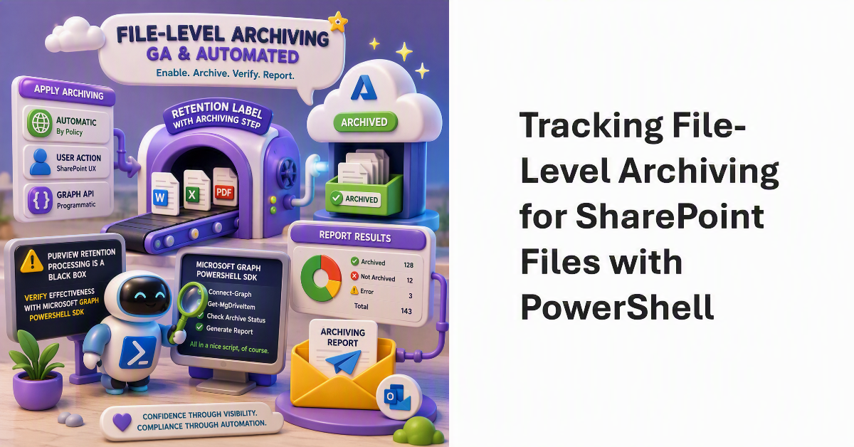 Track file-level archiving for SharePoint sites.